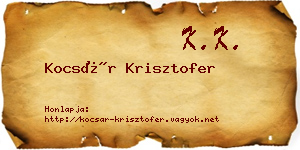 Kocsár Krisztofer névjegykártya