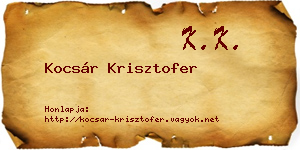 Kocsár Krisztofer névjegykártya