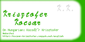 krisztofer kocsar business card